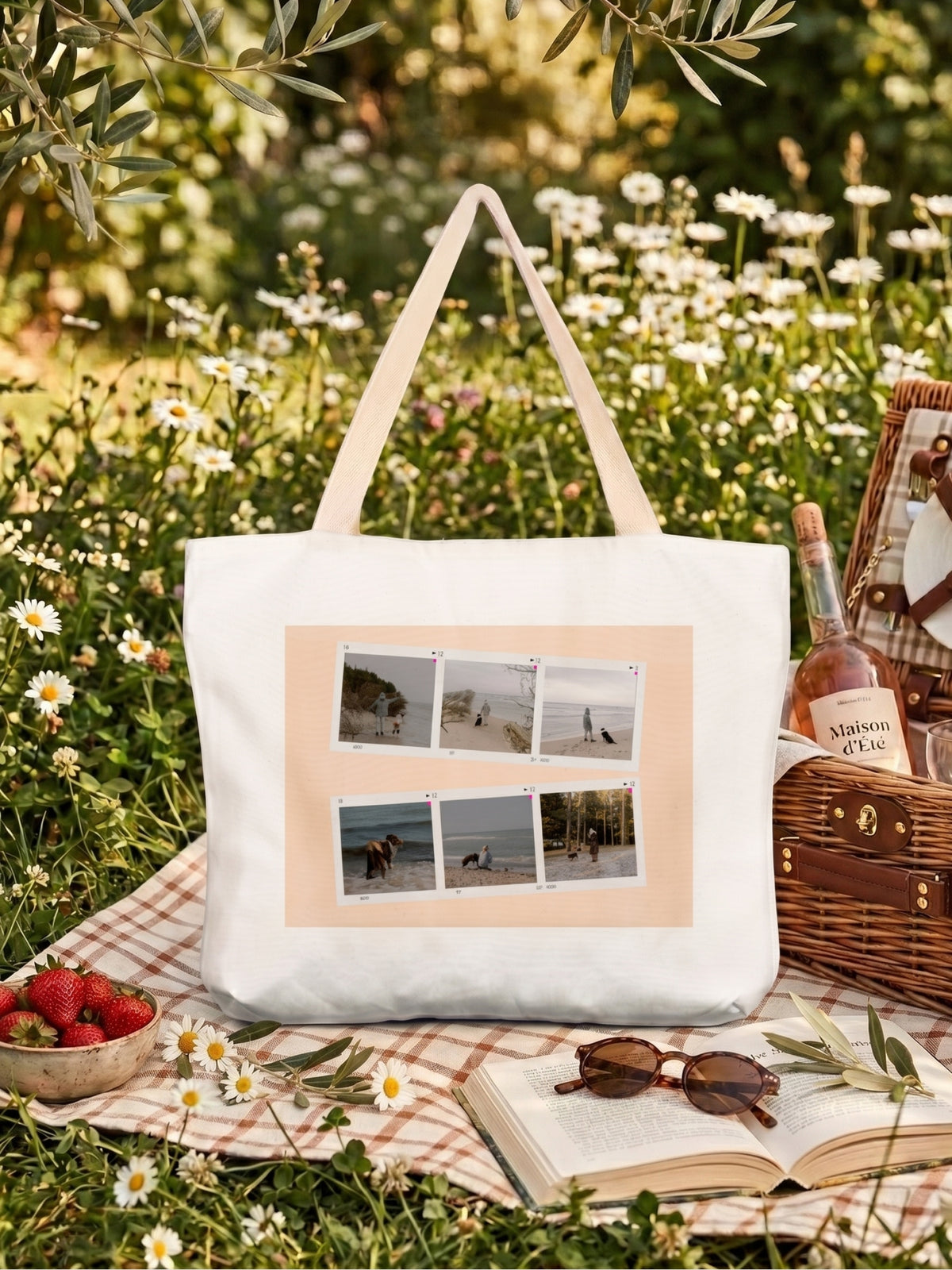 Beach Filmstrip Canvas Tote Bag