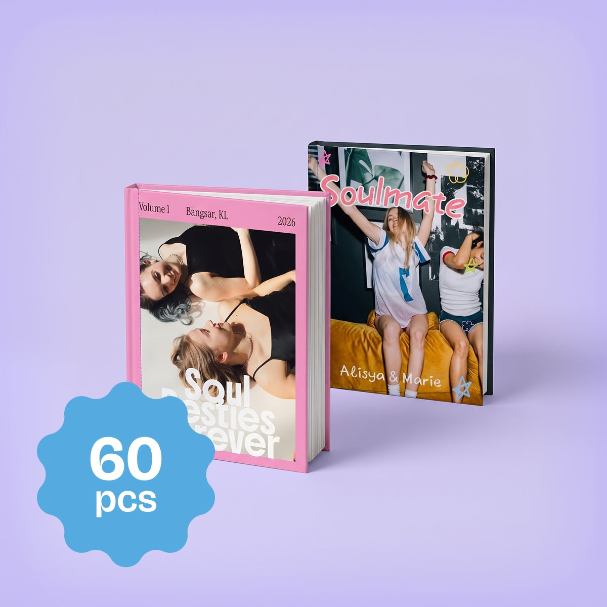 Portrait Hardcover Photo Book, 8" x 11", 60 Pages