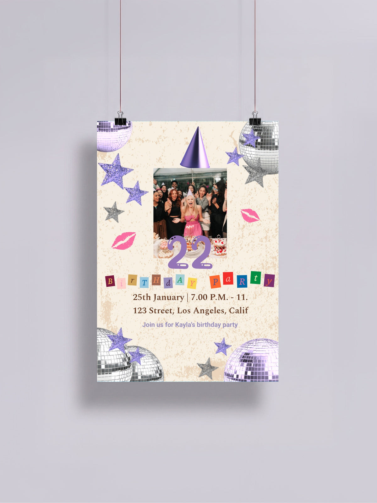 Disco Birthday Poster Print