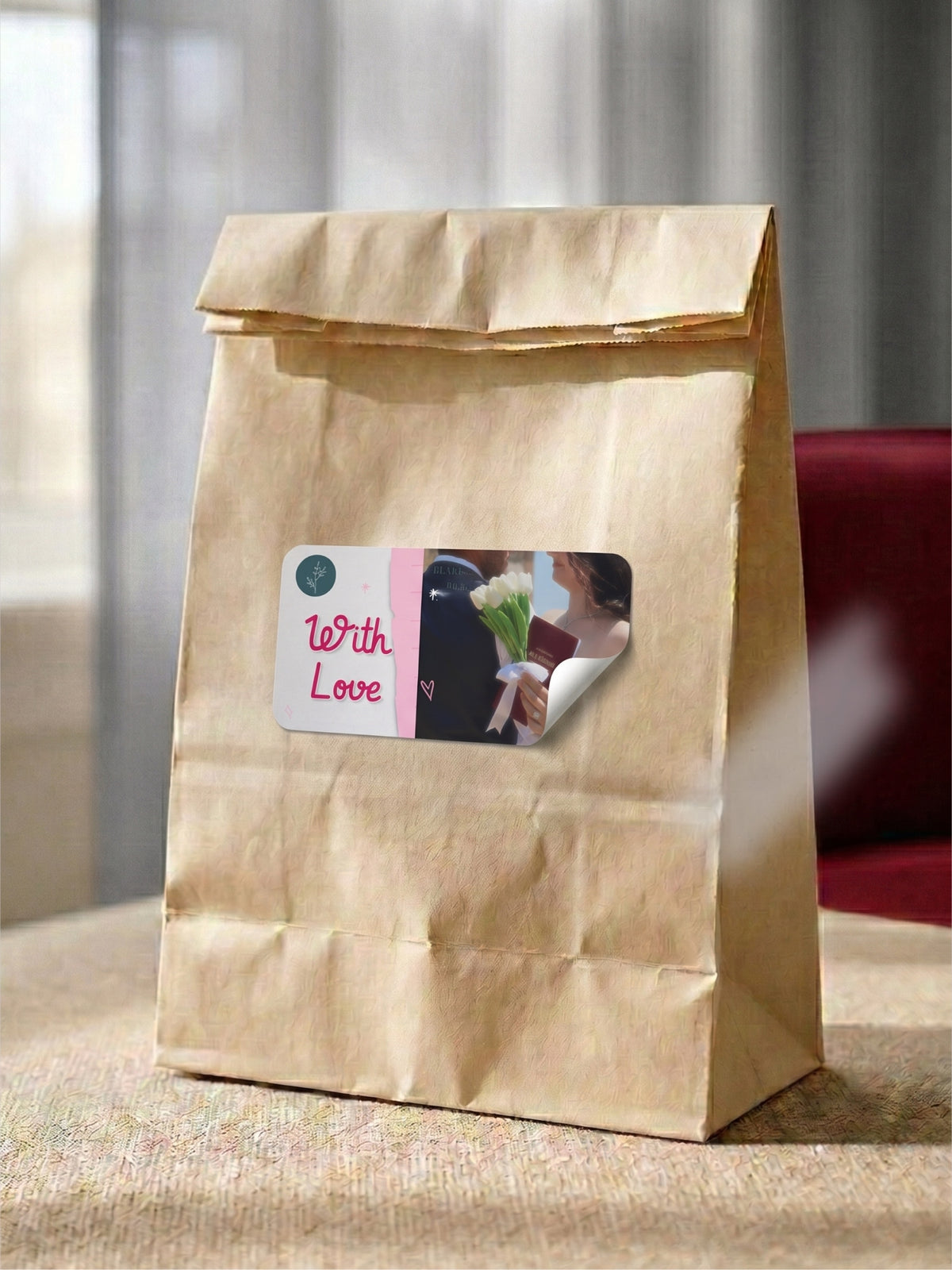 With Love Sticker Label